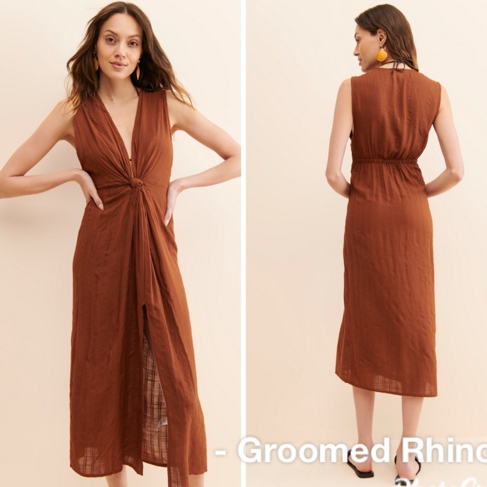 l*Space Brown Down Under The Line Cover Up Maxi Dress Size L